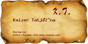 Kaizer Tatjána névjegykártya